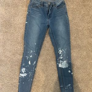 Women’s painted on Free People high waisted jeans